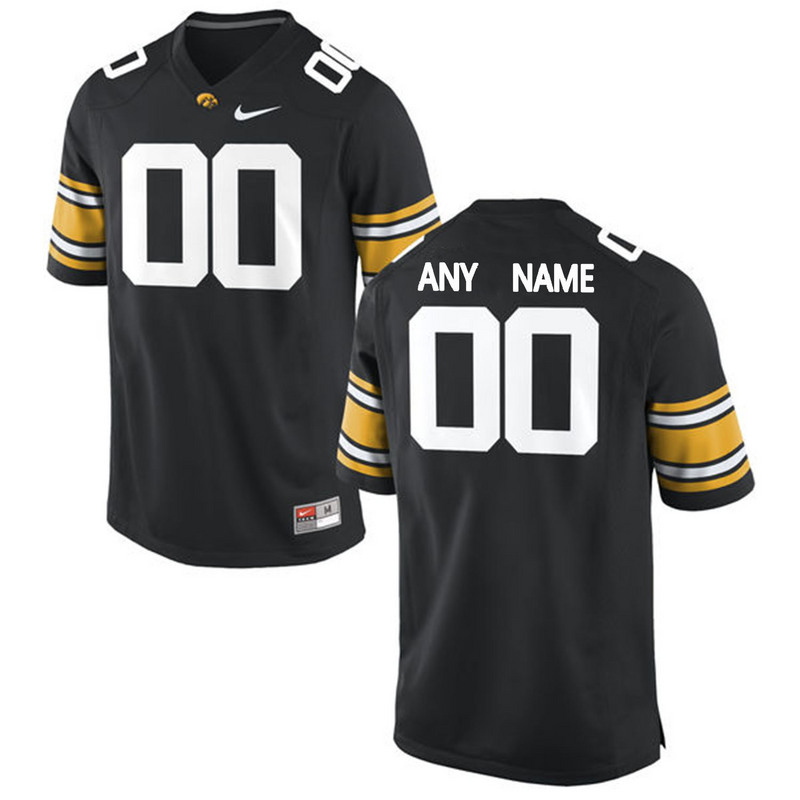 Men Iowa Hawkeyes Customized College Football Limited Jersey  Black->->Custom Jersey